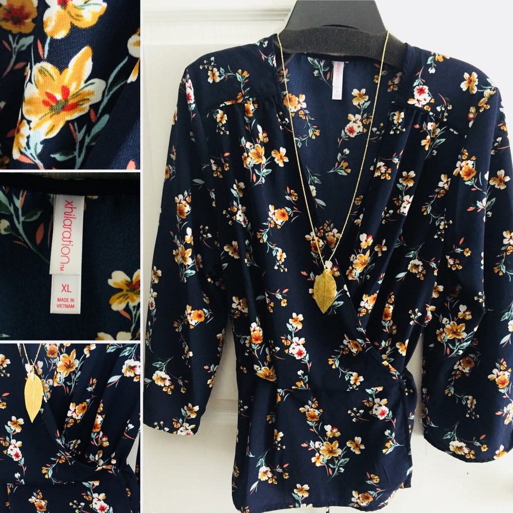 Flower Wrap Style Top